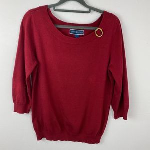 Karen Scott, Red 3/4 sleeve sweater.